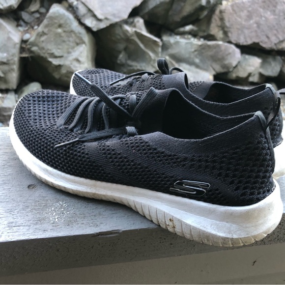 Skechers 12539 Women’s Black Ultra Flex Slip On Woven Knit Casual Shoes Sz 10 - Picture 6 of 9